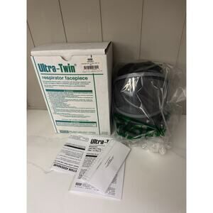 MSA Ultra Twin Full Face Respirator Mask, Size Small, w/ 2 P100 HEPA filters